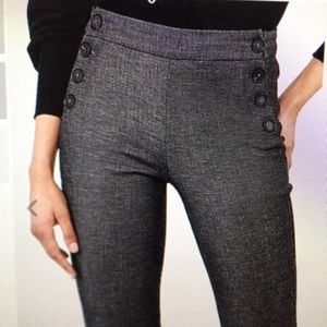 Mid Rise Side Button Barely Boot Columnist Pant